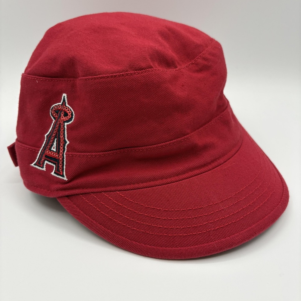 Los Angeles Angels 47 Brand Womens Hat Cadet Cap Strap Back Sequins MLB Baseball